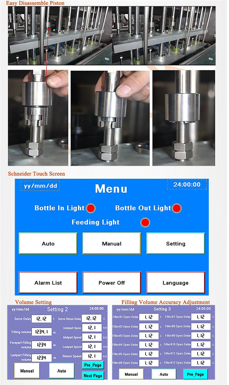 Máquina automática de recheo de botellas con servomotor 6